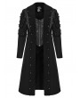 Punk Rave Black Gothic Punk Fleece Chain Jacket for Men