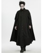 Punk Rave Black Gothic Ruins Era Rivet Strap Cloak for Men