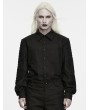 Punk Rave Black Gothic Vintage Wasteland Carved Shirt for Men