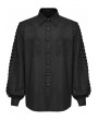 Punk Rave Black Gothic Vintage Wasteland Carved Shirt for Men