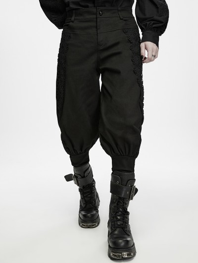 Punk Rave Black Gothic Military Cargo Pants for Men