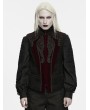 Punk Rave Black and Red Gothic Embossed Applique Court Vest for Men