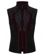 Punk Rave Black and Red Gothic Embossed Applique Court Vest for Men