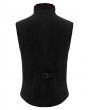 Punk Rave Black and Red Gothic Embossed Applique Court Vest for Men