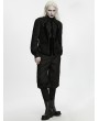 Punk Rave Black Gothic Embossed Applique Court Vest for Men