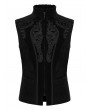 Punk Rave Black Gothic Embossed Applique Court Vest for Men