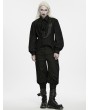 Punk Rave Black and Red Gothic Ritual Tale Pointed Hem Waistcoat for Men