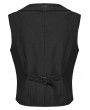 Punk Rave Black and Red Gothic Ritual Tale Pointed Hem Waistcoat for Men