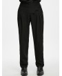 Punk Rave Black Gothic Ink Ruins Batwing Pleated Trousers for Men
