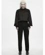 Punk Rave Black Gothic Ink Ruins Batwing Pleated Trousers for Men
