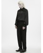 Punk Rave Black Gothic Ink Ruins Batwing Pleated Trousers for Men