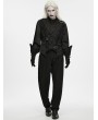 Punk Rave Black Gothic Overlapping Placket Gorgeous Waistcoat for Men