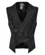 Punk Rave Black Gothic Overlapping Placket Gorgeous Waistcoat for Men