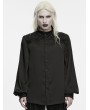 Punk Rave Black Gothic Gorgeous Lace Satin Shirt for Men