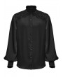 Punk Rave Black Gothic Gorgeous Lace Satin Shirt for Men