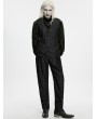 Punk Rave Black Gothic Vintage Embossed Minimalist Vest for Men
