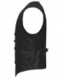 Punk Rave Black Gothic Vintage Embossed Minimalist Vest for Men