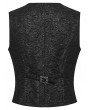 Punk Rave Black Gothic Vintage Embossed Minimalist Vest for Men