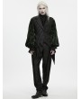 Punk Rave Black Gothic Asymmetrical Tailcoat Vest for Men