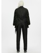 Punk Rave Black Gothic Asymmetrical Tailcoat Vest for Men