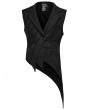 Punk Rave Black Gothic Asymmetrical Tailcoat Vest for Men