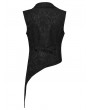 Punk Rave Black Gothic Asymmetrical Tailcoat Vest for Men