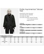 Punk Rave Black Gothic Asymmetrical Tailcoat Vest for Men