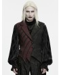 Punk Rave Black and Red Gothic Asymmetrical Tailcoat Vest for Men