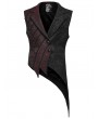 Punk Rave Black and Red Gothic Asymmetrical Tailcoat Vest for Men
