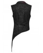 Punk Rave Black and Red Gothic Asymmetrical Tailcoat Vest for Men