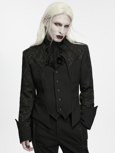 Punk Rave Black Gothic Night Lord Court Gentleman Jacket