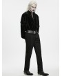 Punk Rave Black Gothic Velvet Pullover Ruffled Tie-Neck Shirt for Men