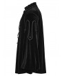 Punk Rave Black Gothic Velvet Pullover Ruffled Tie-Neck Shirt for Men