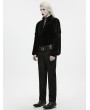 Punk Rave Black Gothic Dark Pattern Slim Pants for Men