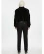 Punk Rave Black Gothic Dark Pattern Slim Pants for Men