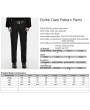 Punk Rave Black Gothic Dark Pattern Slim Pants for Men