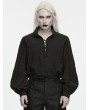 Punk Rave Black Gothic Ruins Era Lace-Up Lantern Sleeve Shirt for Men