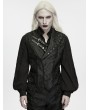 Punk Rave Black Gothic Dark Pattern Jacquard Asymmetrical Strap Vest for Men