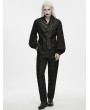 Punk Rave Black Gothic Dark Pattern Jacquard Asymmetrical Strap Vest for Men