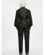 Punk Rave Black Gothic Dark Pattern Jacquard Asymmetrical Strap Vest for Men