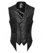 Punk Rave Black Gothic Dark Pattern Jacquard Asymmetrical Strap Vest for Men