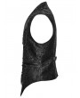 Punk Rave Black Gothic Dark Pattern Jacquard Asymmetrical Strap Vest for Men