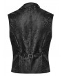 Punk Rave Black Gothic Dark Pattern Jacquard Asymmetrical Strap Vest for Men