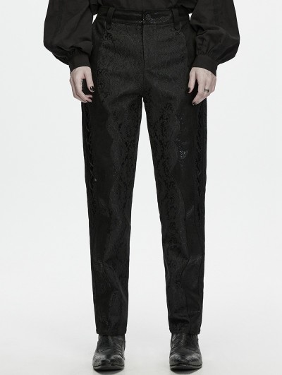 Punk Rave Black Gothic Retro Court Long Pants for Men