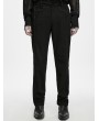 Punk Rave Black Dark Gothic Embossed Trimmed Trousers for Men