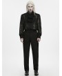 Punk Rave Black Dark Gothic Embossed Trimmed Trousers for Men