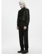 Punk Rave Black Dark Gothic Embossed Trimmed Trousers for Men