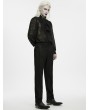 Punk Rave Black Dark Gothic Embossed Trimmed Trousers for Men