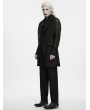 Punk Rave Black Gothic Jacquard Long Waistcoat for Men