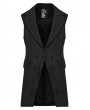 Punk Rave Black Gothic Jacquard Long Waistcoat for Men